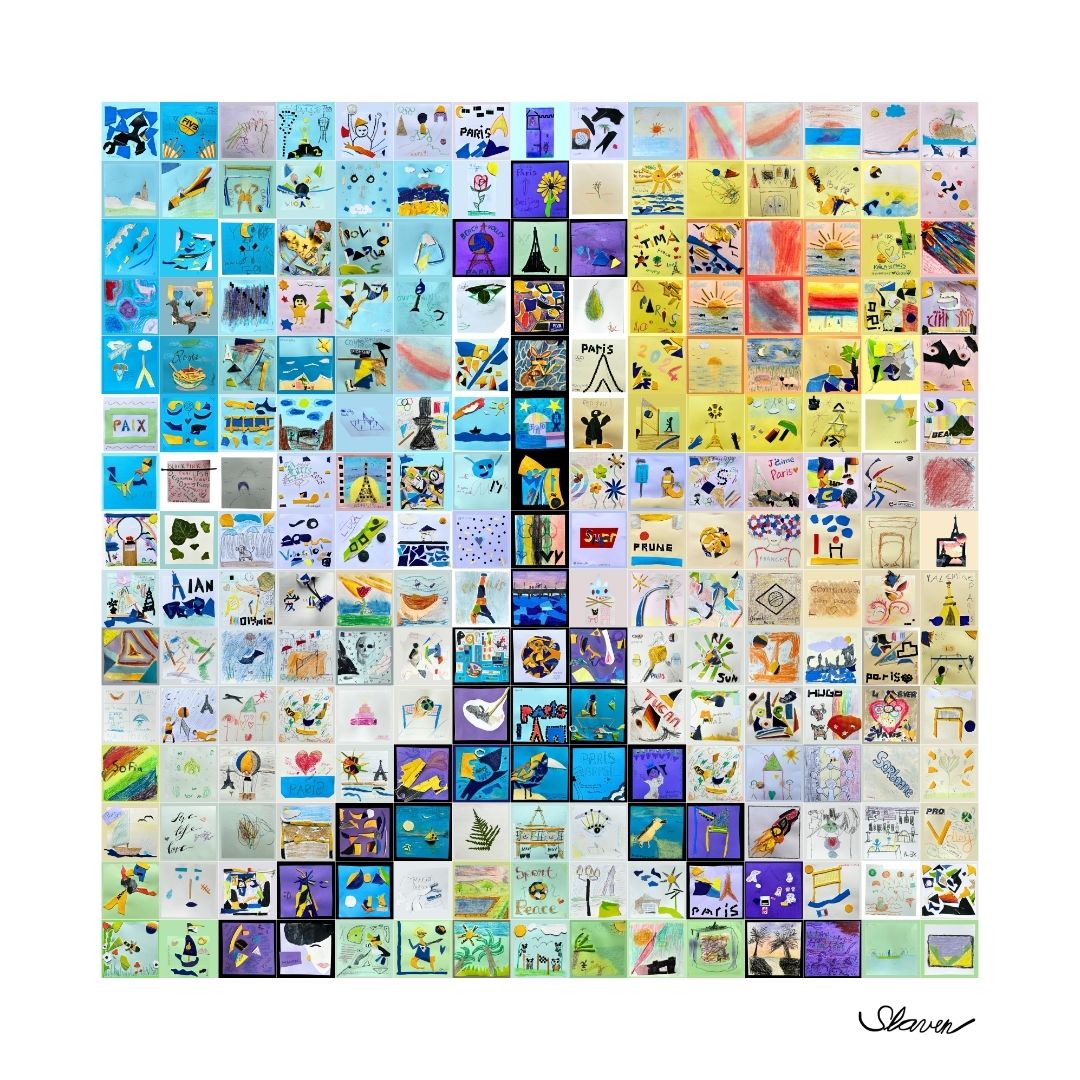225 artworks merged into one digital mosaic